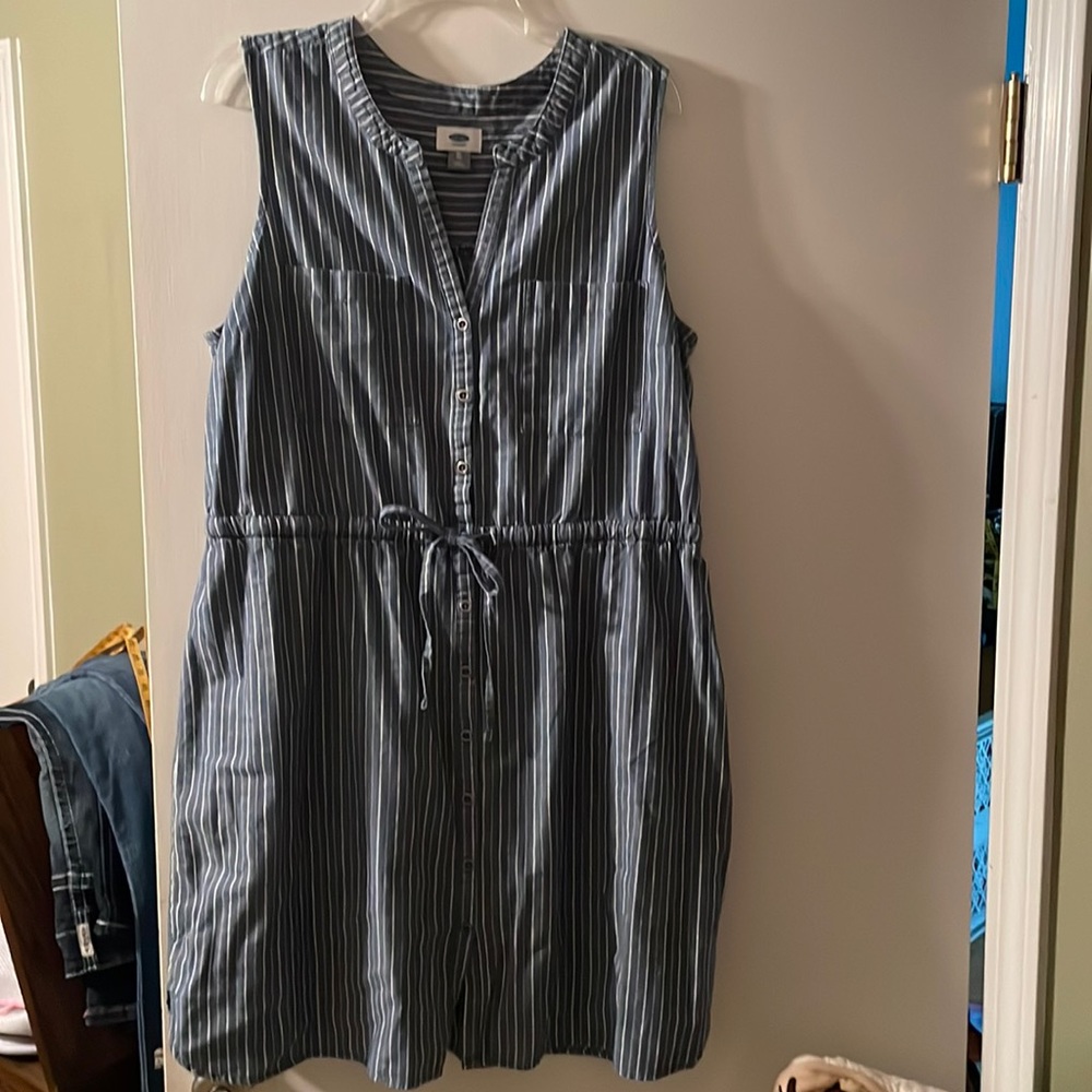 Button down striped denim dress from old navy